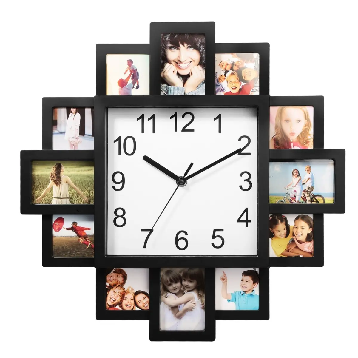 Fresh Fab Finds FFF-GPCT1504 12-Picture Collage Wall Clock Home Decor
