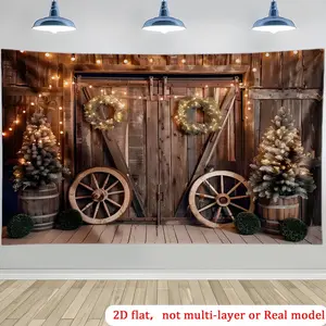 2D flat banner, 1pc, Christmas Decorations, Festive Event Decor, Party Decorations Banners, Garage/outdoor Weatherproof Door Banner, Outdoor Garden/banner, large Decorative Banners, Garage Banner