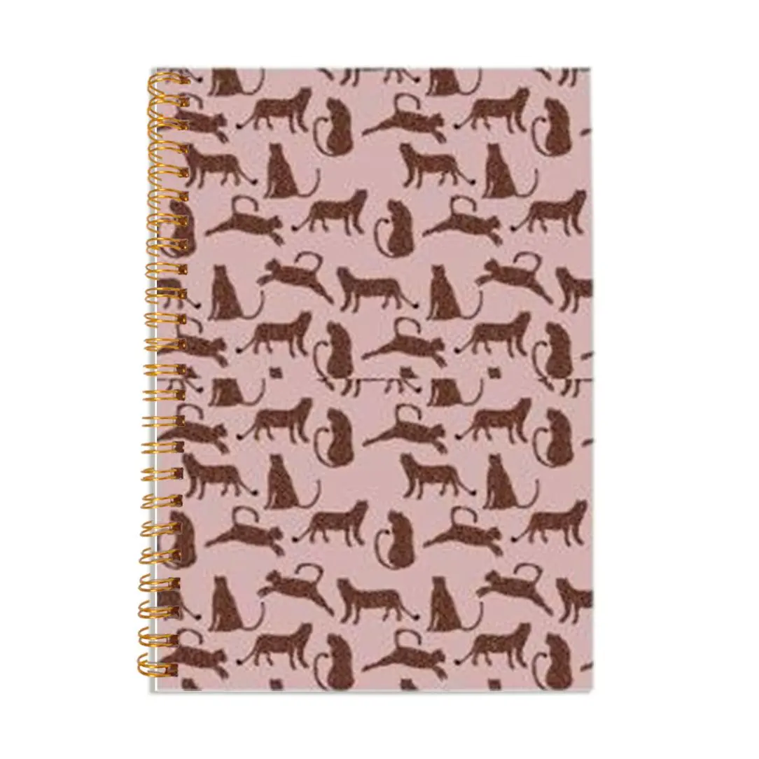 Leopard Pattern Spiral Notebook, 1 Set A5 50 Sheets Spiral Notebook, Writing Notebook, Stationery Supplies for Home School Office