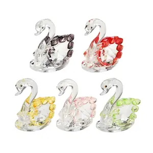 1 Piece Crystal Swan Decor Glass Figurine for Home Symbol of Love Sparkle Crystal Swan Figurine Collection Paperweight Table Centerpiece Ornament Crystal Clarity Decoration Items