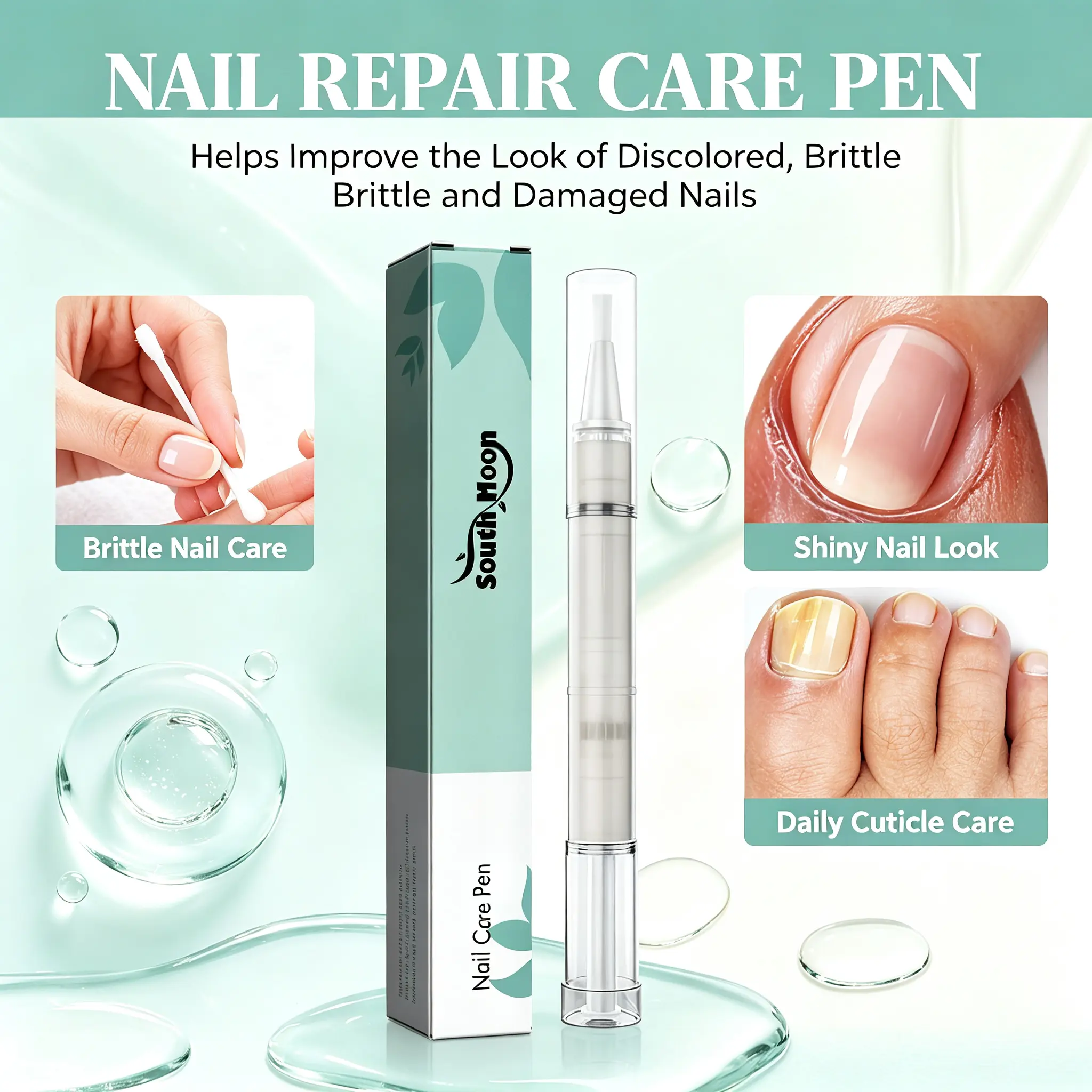 Mild Hydrating Cuticle Oil for Nail Cuticles, Smooth Finish, Glossy Application, Apply Daily Manicure Care Tool
