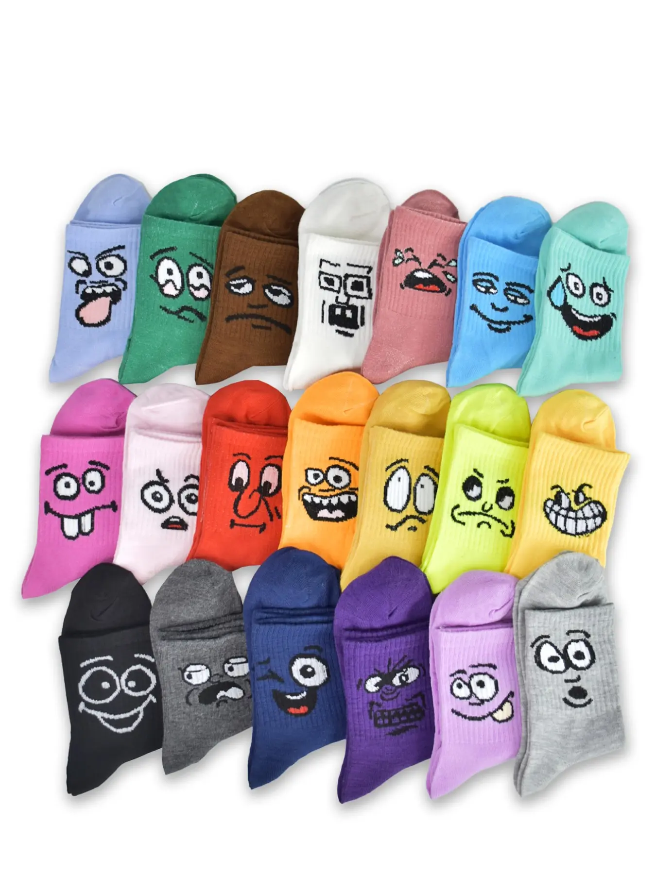 20 Pairs Unisex Funny Cute Emoji Socks Bulk, Comfortable Breathable, All-Season Versatile, Perfect for Men and Women, Fun and Stylish Footwear, Sock Sets, Funky Socks