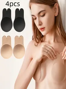 Transparent Silicone Bra Inserts, Reusable Gel Push-Up Pads, Comfortable Breathable Design, Invisible Lifters for A-E Cup Sizes