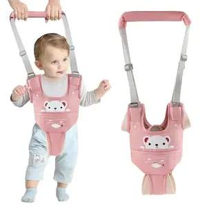 Baby Walking Harness Handheld Baby Walker Assistant Belt Adjustable Toddler Infant Walker Safety Harnesses Standing Up and Walking Learning Helper with Detachable Crotch for 9-24 Month (Pink)(Sheet)