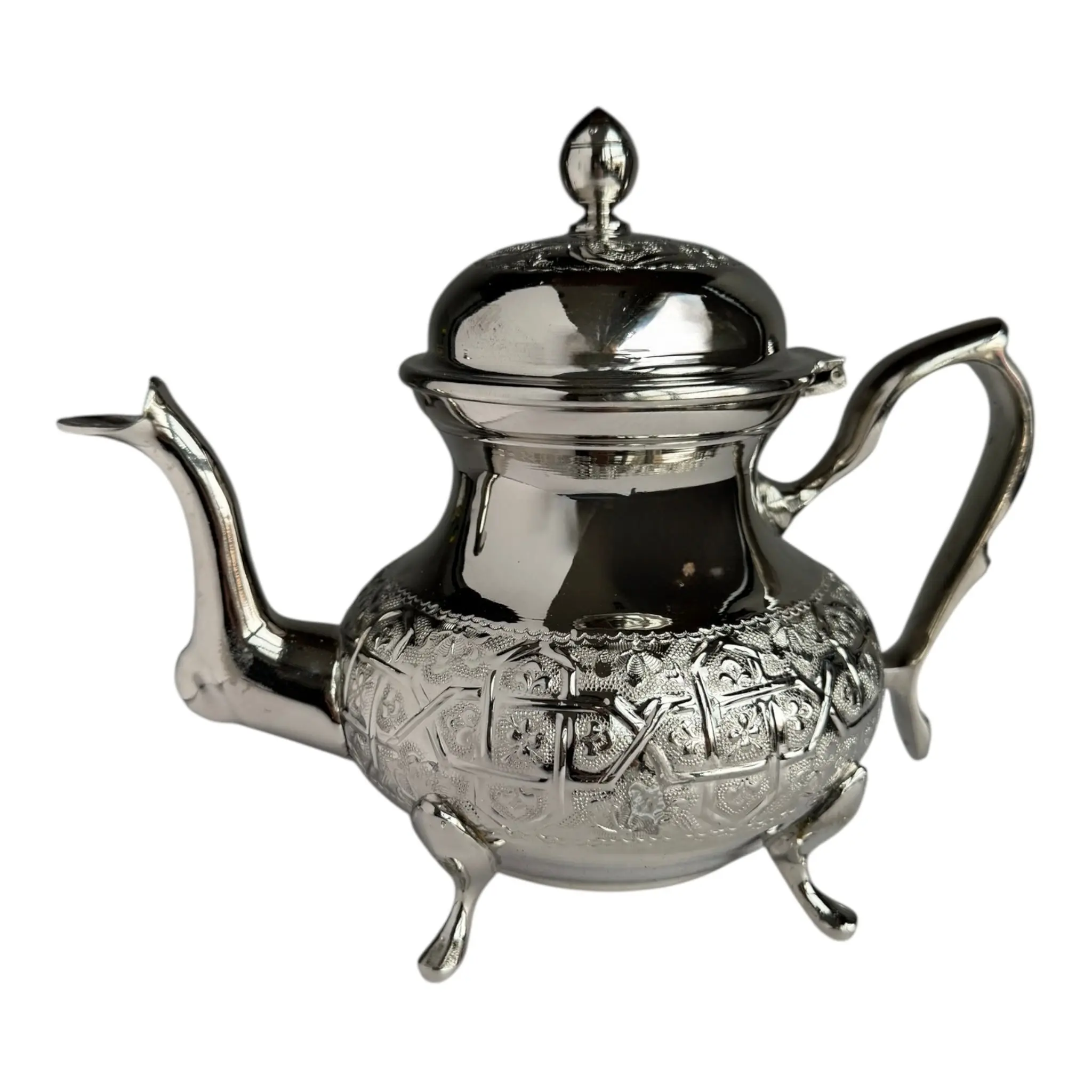 Traditional Style Silver Plated Moroccan Tea Pot