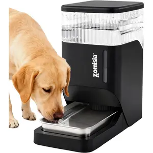Automatic Dog Water Dispenser 8L with Stainless Steel Bowl, Gravity Large Capacity Water Bowl for Dogs, 2 Gallon Pet Waterer 100% BPA Free, Black