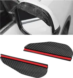 2 PCS Mirror Rain Visor Eyebrow, Waterproof Vehicle Rear View Mirror Rain Eyebrows, Automotive Visor Guard for Most Car SUV Truck Exterior Side Mirrors, Car Accessories (Carbon Fiber)