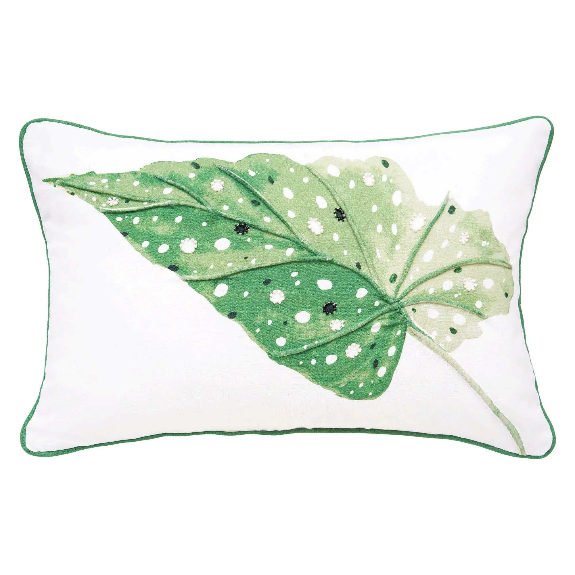 Begonia Leaf Throw Pillow by Valerie Begonia Leaf Throw Pillow by Valerie