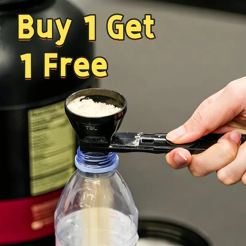 Buy 1 Get 1 Free Leak-Proof Plastic Measure Scoop with Funnel Shape - Kitchen Utensil for Narrow-Bottle Fit, Accurate Measurements, Controlled Dosing, Even Distribution, Coffee/Protein Powder Use - Thanksgiving Gift Idea, Kitchen Gadget