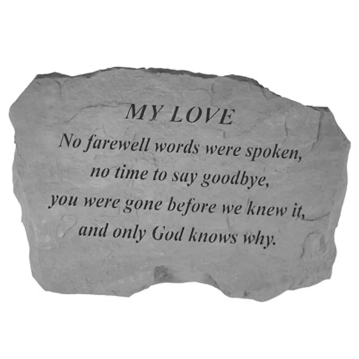 212 MAIN Personalized Garden Stone, Cast Stone Outdoor Memorial Decor with "My Love - No Farewell Words Were Spoken" Inscription, Weatherproof Wall-Mount Outdoor Decor, 16x10.5x1.5in