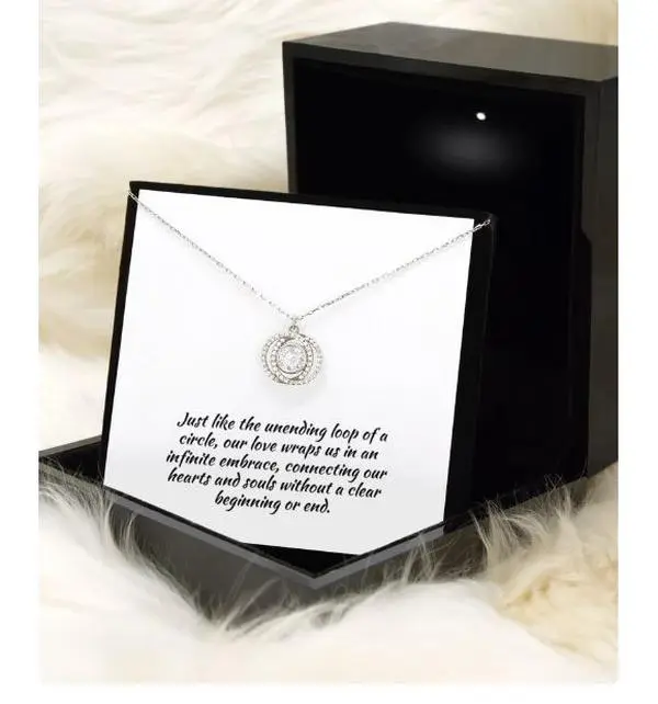 Crystal necklace, Open circle necklace, 3 circle necklace, Prom necklace, Three ring necklace, gift for her, gift for women