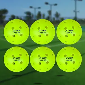 X-ACE 40 PRO Pickleballs, 6/12pcs - Crack-Resistant, Seamless One-Piece Design, High Visibility Green, Perfect for Indoor & Outdoor Play, Compatible with All Paddles & Courts