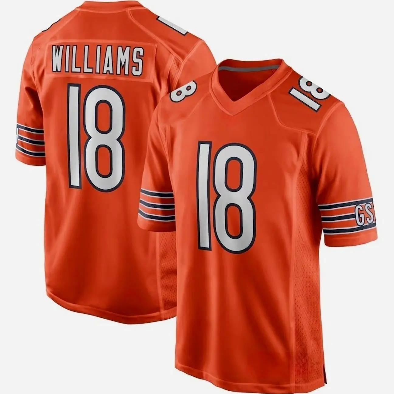 Unisex Football Inspired by Chicago Williams 18 Alternate Player Game Jersey - Orange 1J