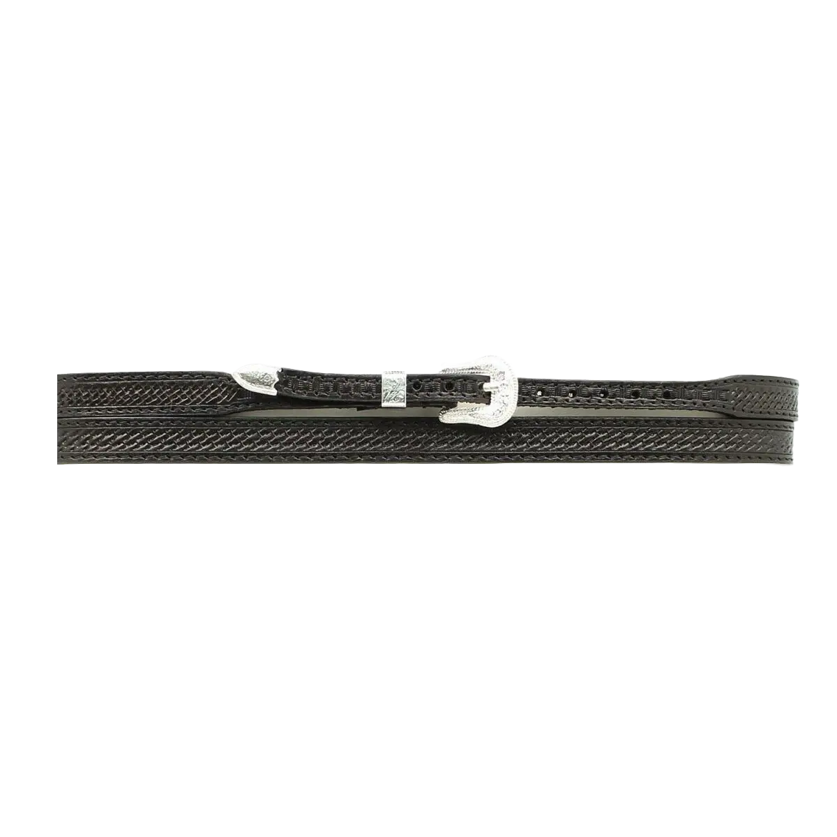 Twister Basket Weave Tooling Black Leather Hatband 0234601