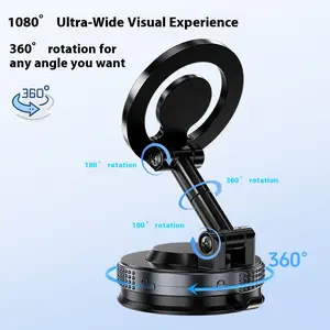 New Car Phone Holder, 360° rotatable and foldable with strong vacuum suction. Universal design works on rough surfaces for stable mounting. Doubles as a desktop stand, perfect for car navigation and daily use.
