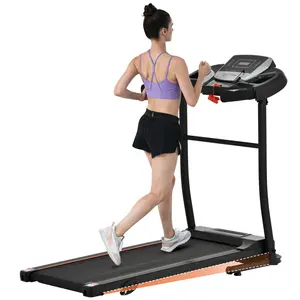 NEW Home Folding Treadmill with Pulse Sensor, 2.5 HP Quiet Brushless Motor , 7.5 MPH, 300LBS Weight Capacity Walking Jogging Machine with 3 Level Incline 12 Preset Programs for Home Gym exercise stepper