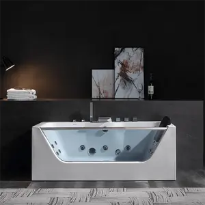 67" Alcove LED Whirlpool Bathtub with Center Drain 67" Alcove LED Whirlpool Bathtub with Center Drain