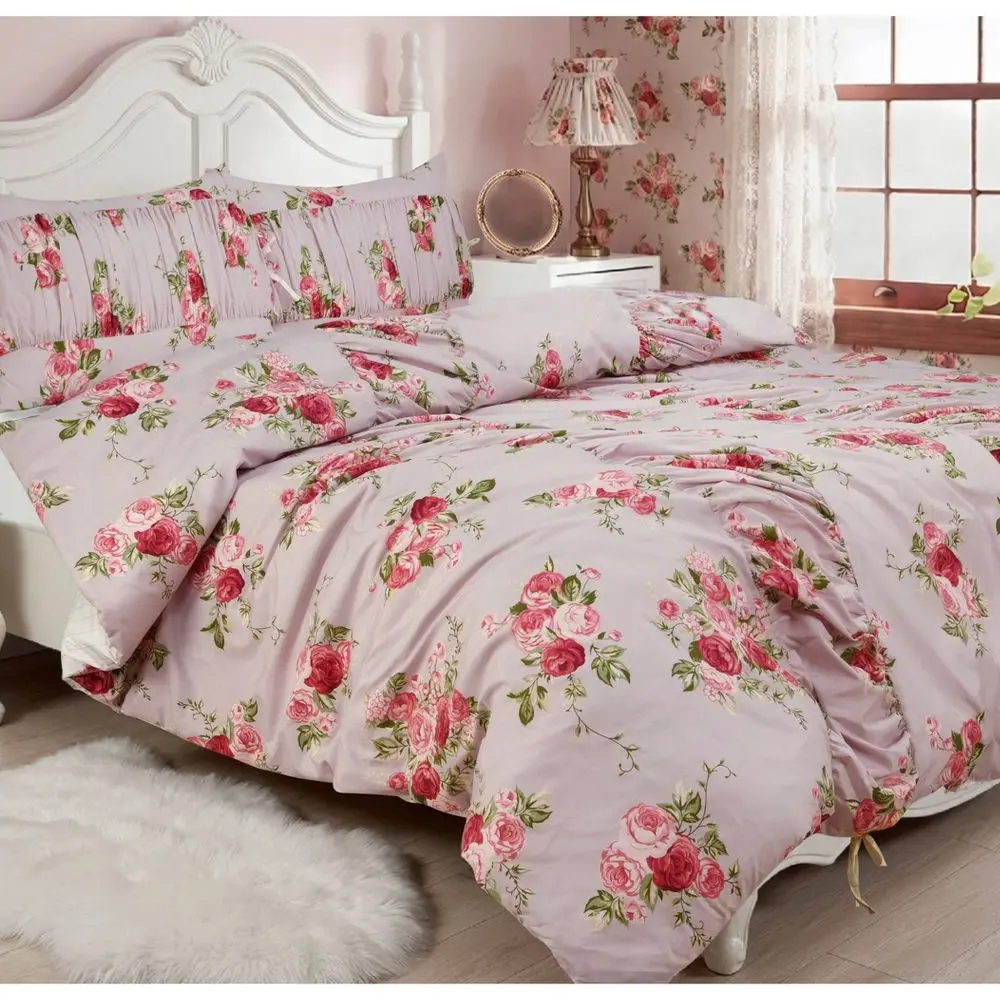 Ruched Comforter Set Floral Ruched Comforter Set Floral