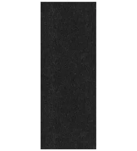 Hallway Runner Waterproof Non-Slip Rubberback Indoor-Outdoor Utility Rug, 2' x 6'6, Black