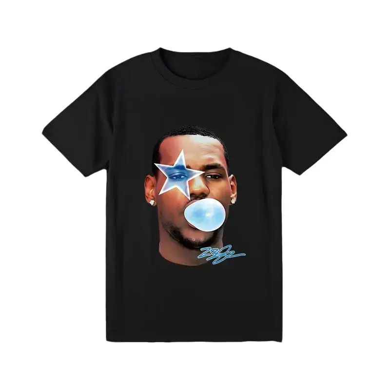 [100% Cotton] LEBRON JAMES BIG FACE GRAPHIC TEE - STREETWEAR T-Shirt For Men And Women, Fabric, Shortsleeve