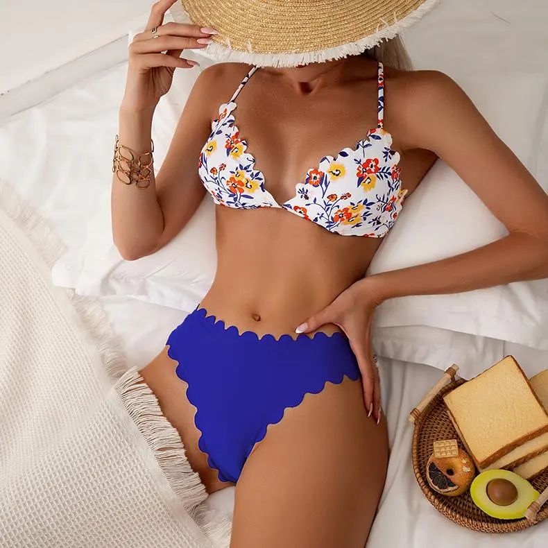 Women's SwimWeek Cheeky Scallop Solid Bikini Bottom Swimwear, Bathing Suit Bottoms