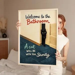 [SALE UP TO 50% + FREE SHIP]  Welcome to the bathroom A cat poster