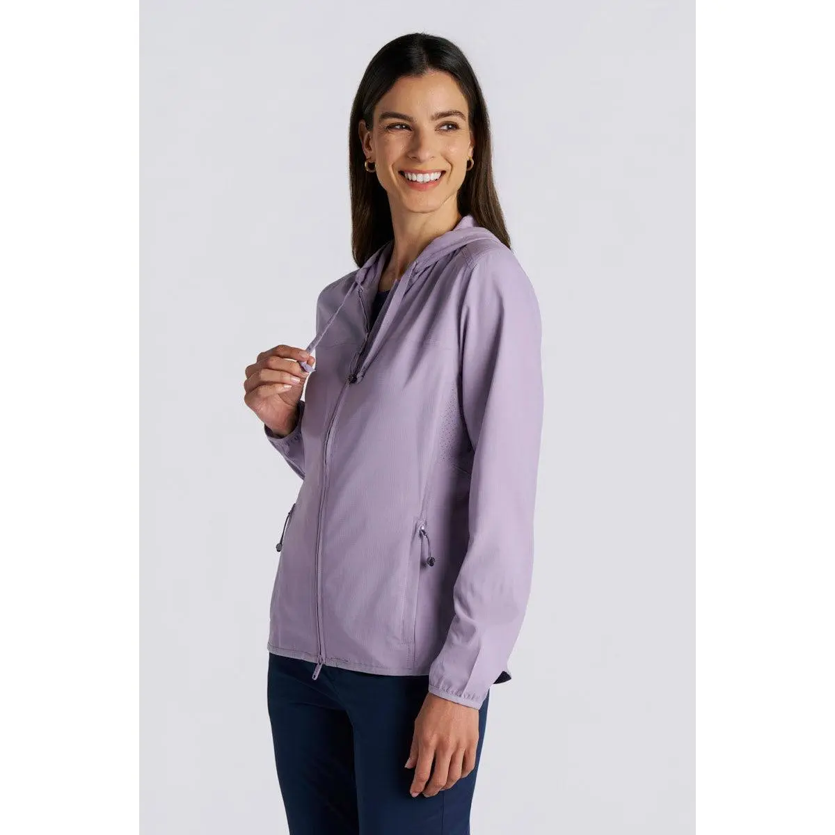 Arcadian Women's Packable Jacket, Lavender Gray, Sports & Outdoors Essential, Moisture Wicking, UPF 50+, Ideal for Bike Riding