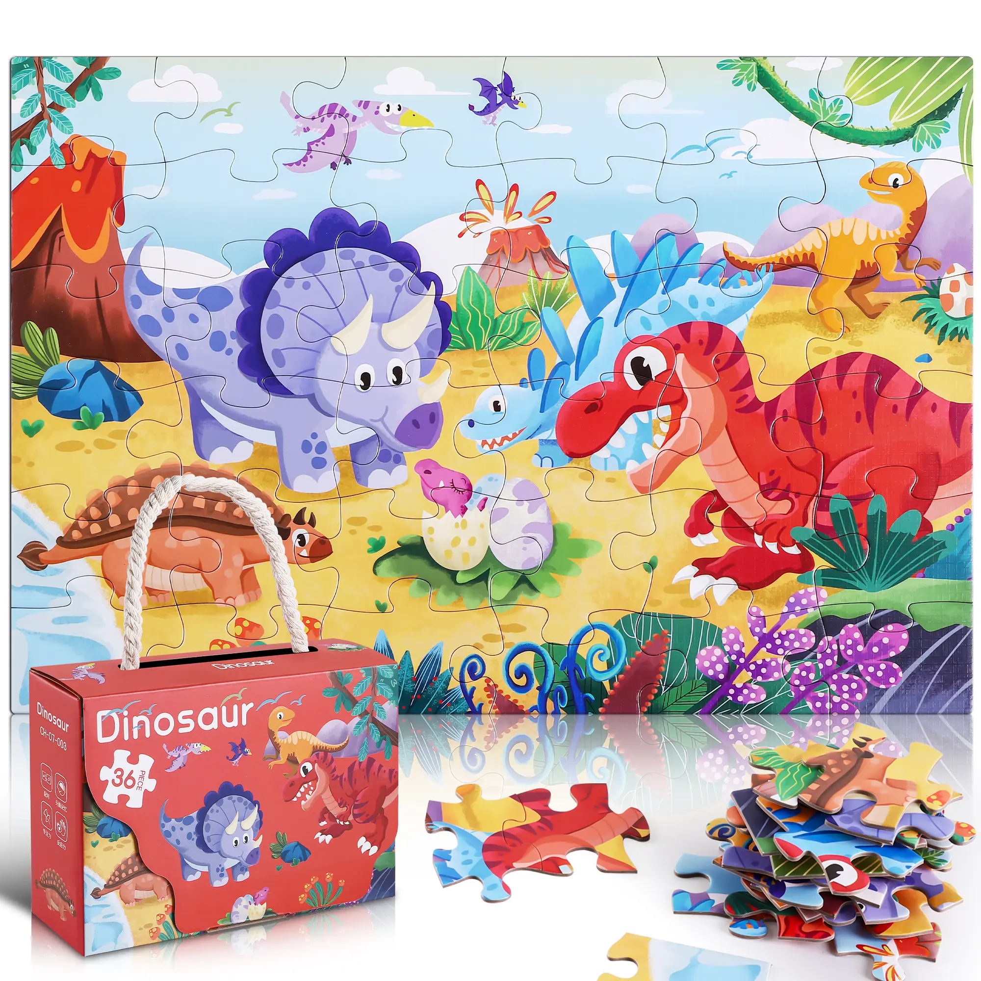 Puzzles for Kids Ages 4-8, 3-5,36 Piece Dinosaur Puzzles for Toddler 4-6,Floor Puzzle Age 5-7 Children Learning Preschool Educational Puzzles Toys for Boys and Girls