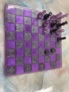 Customizable Epoxy Chess/Checkers Board Customizable Epoxy Chess/Checkers Board