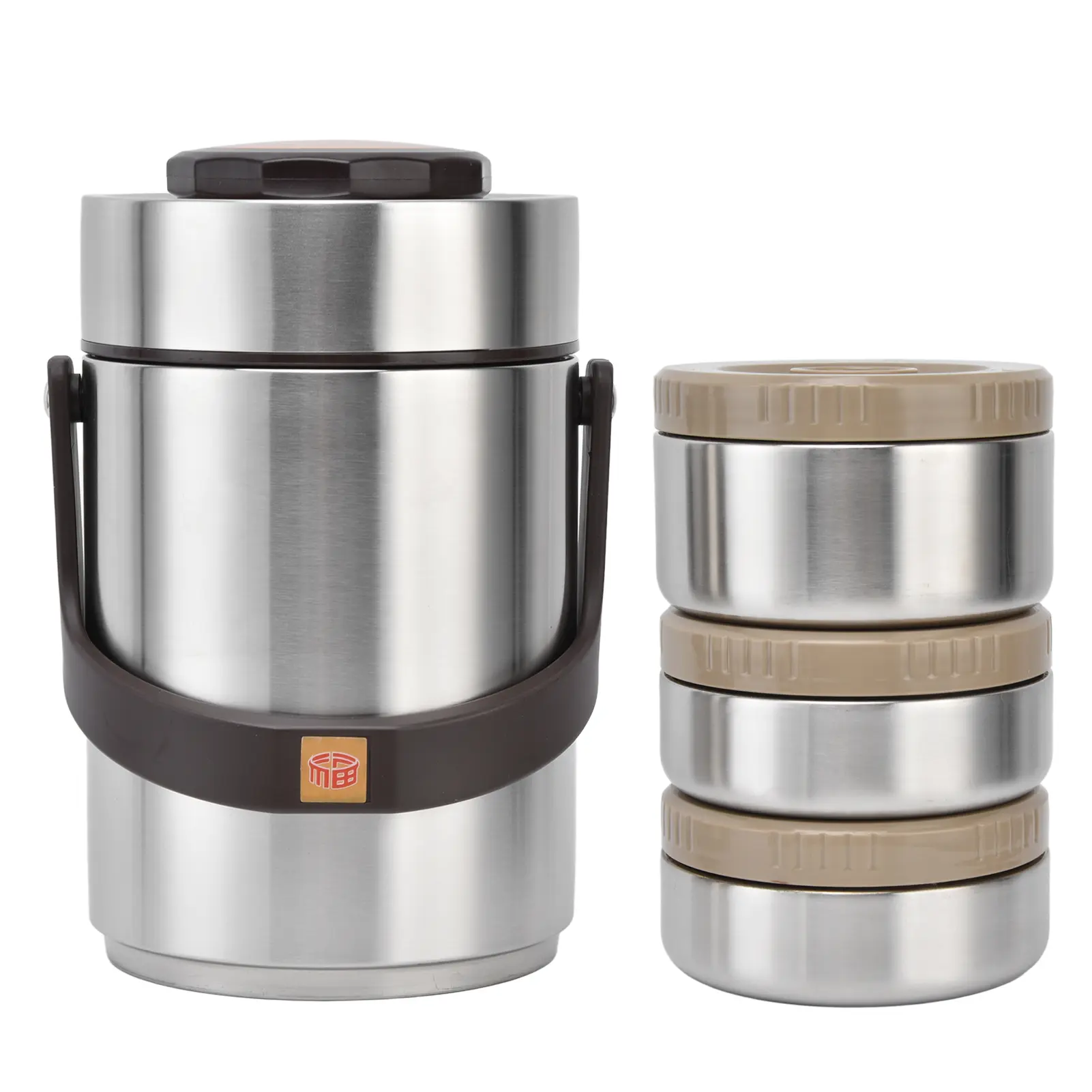 2000ml 304 Stainless Steel 3-Layer Vacuum Insulated Heat Lunch Box, Durable Insulated Portable Bento, Reusable Meal Prep Stainless Steel Food Containers with Preservation Function for Kitchen Tableware