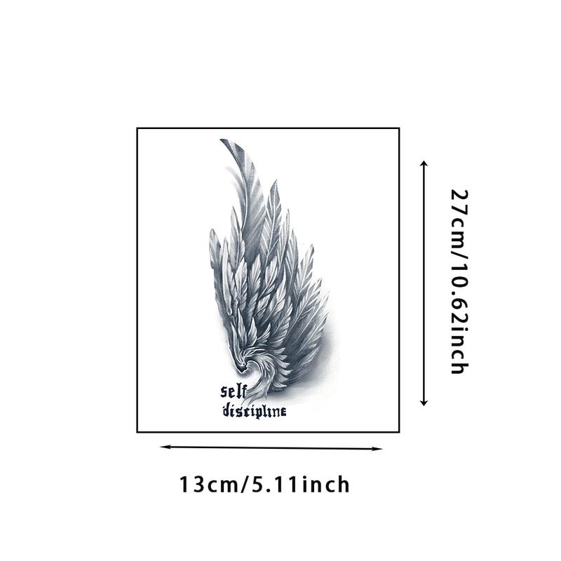 9 herbal tattoo stickers, including sailboats, feathers, sharks, wing elements and other styles, last 7-15 days, waterproof and friction-resistant, the effect is real, suitable for people who are afraid of pain and do not want to get tattoos