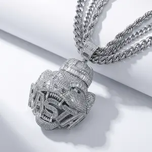 European and American high street retro tiger head pendant, niche trendy brand personalized necklace suitable for both men and women, American street hip-hop style