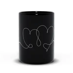 Beating Heart 15oz Ceramic Mug | Heart Line Art Drinking Mug | Line Art Print Drinkware