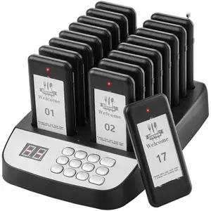 VEVOR Restaurant Pager System, Wireless 400m Long Range Lineup Waiting Queue Signal, Guest Customer Calling Beepers with Vibration Flashing, 10 Buzzers for Food Truck, Church, Nursery, HospitalVEVOR Super Brand Day