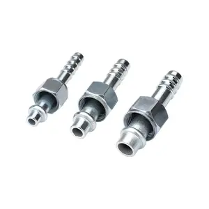 #6 #8 #10 Steel Barb Fitting Straight O-Ring Female Thread 5/8"-18 3/4"-16 7/8"-14 for A/C Air Conditioning Hose