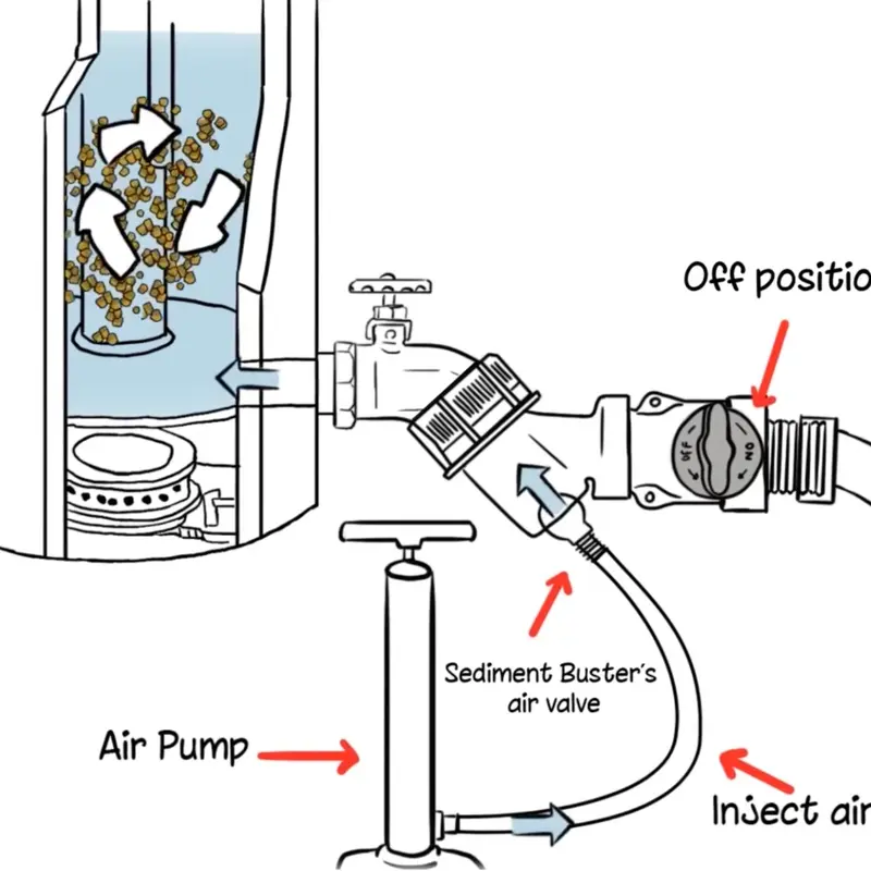 Sediment Buster - Water Heater Tool UL Verified V699054 – Flushes, Cleans, Drains, Breaks Up Sediment Clogs from Electric or Gas Water Heaters – Easy to Use 3