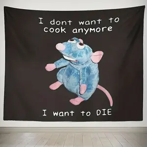 Fun Mouse Print Hanging Tapestry - Polyester Peach Fleece Printed Cloth, Lightweight Aesthetic Indoor-Outdoor Wall Decoration, Home Supplies for Living Room, Dorm Room