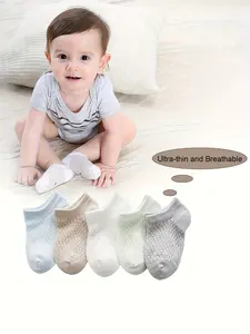 5 Pairs of Kids Mesh Breathable Fashion Boat Socks, Comfortable Cute Style for Spring & Summer Outdoor Wear