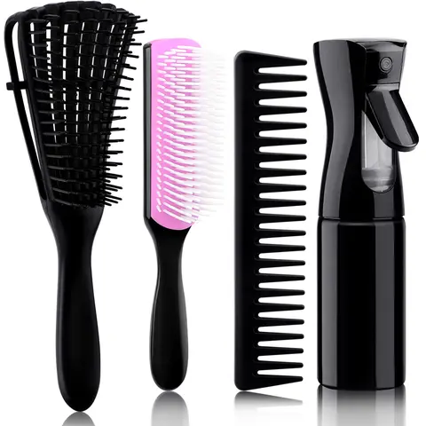 Curl-Defining Detangling Hairbrush - Flexible Styling Brush for Wet & Dry Hair, Reduces Frizz and Pulling