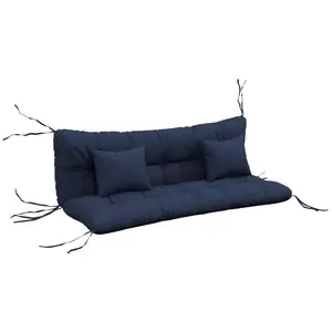 59 Inch Tufted Bench Cushions Set For Outdoor Furniture Kit Seat Plus Backrest Plus 2 Pillows Dense Filling For All Day Comfort Fits Sofa Cushion
