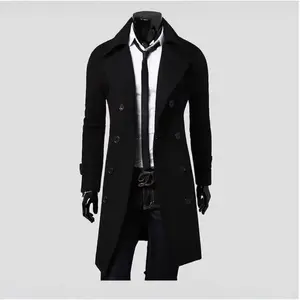 Double-breasted Clothes Men's Woolen Coat Slim Woolen Coat Men(Sheets)