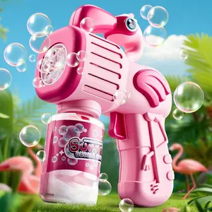 Electric Bubble Gun Cartoon Animal Design, Automatic Multi-Hole Glowing Sound Effect, Outdoor Toy Gift for Boys Girls