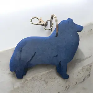 Rough Collie Epoxy Resin Keychain