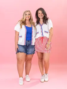 Americana Striped Cardigan by DD Design | S-3XL