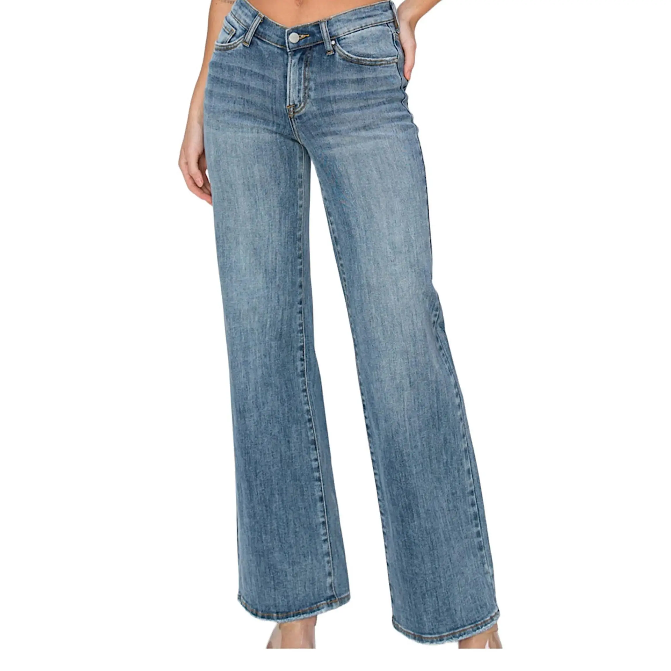 Delilah Dipped V Wide Leg Jeans - FINAL SALE