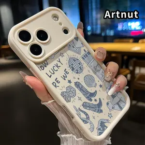 Soft Phone Case for iPhone 17 Pro Max 16 Plus 15 14 13 12 11 Air E Shockproof Drop Protection Rugged Durable Lucky Western Whimsy Silicone Cover