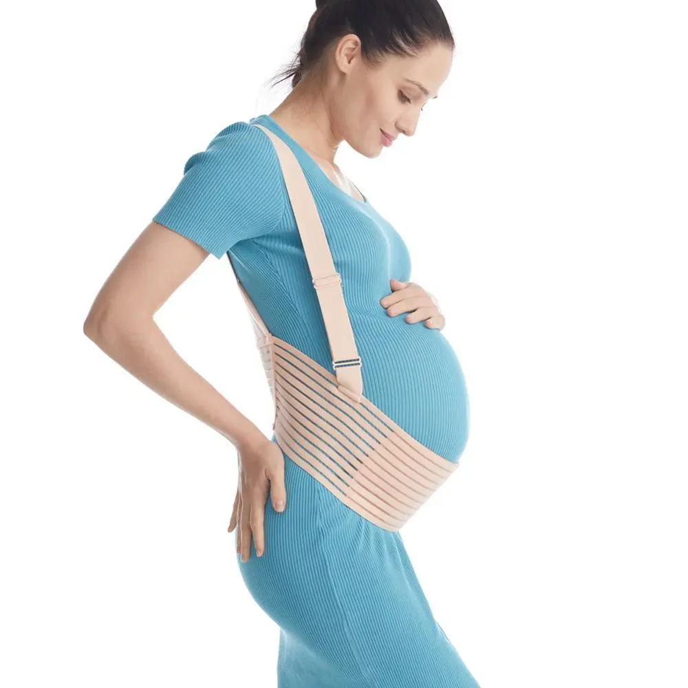 Maternity Support Belt with Shoulder Straps - Plus Size Pregnancy Belly Band, Adjustable Breathable Poly, Extra Width, Moisture-Wick, Prenatal/Postpartum Back Pain Relief for Active Moms (Prop 65 Safe), Back Pain Aid