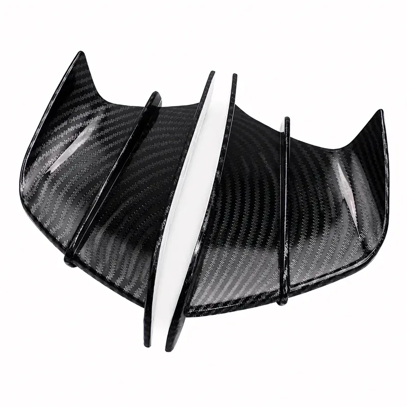 1PCS Carbon Fiber Look ABS Plastic Motorcycle Fairing Winglets - Glossy Finish Wind Deflectors for Sport Bikes, Tool-Free Setup, Enhances Performance by Reducing Drag, Racing-Style Side-Mounted Accessory