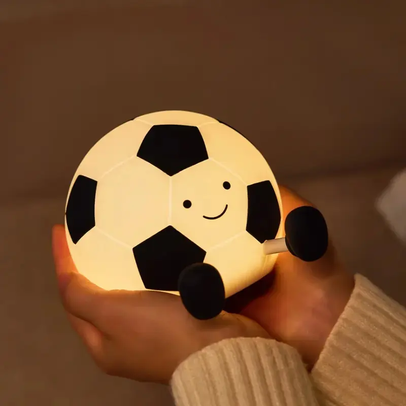 1Pc Sport Fans Soccer Light,Rechargeable Small Lamp Dimmable with Soft Touch,Football Nightlight Accessories Stuff Game Decor, Soccer Lover Gifts for Girls Boys Kids Teens, cute decoration