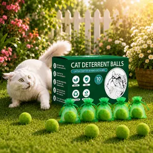 KEEP CATS AWAY! Everise 10 Pack Peppermint Oil Cat Deterrent Balls with Bags for Outdoor Yard Garden Lawn Plants Indoor Safe